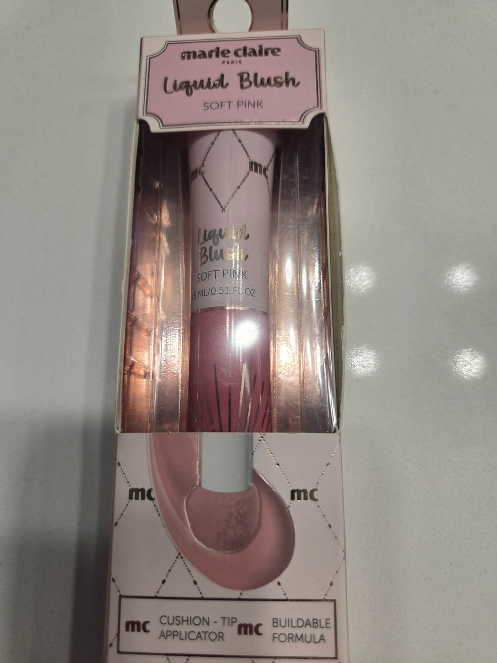 Marie Claire Soft Pink Liquid Blush — Lightweight Buildable Tint